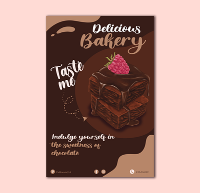 Delicous Bakery bakery cake shop flyer flyer design food design food flyer food illustration graphic design menu minimal mockup