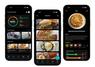 Fitness tracker- Dark mode caloriestracker darkmode fitnesstracker healthtracker ui ux