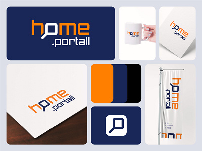 HOME PORTALL LOGO DESIGN branding brandnasu clinet design graphic design home icon live project logo logo design logos orange presentation project real estate royal blue search style guide