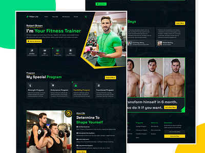 Website Design for Fitness Coach - Gym Workout - Exercise bodybuilding cardio coach coach website crossfit exercise fitness fitness app fitness landing page fitness website gym gym landing page personal trainer personal website portfolio strength trainer trainer website training workout