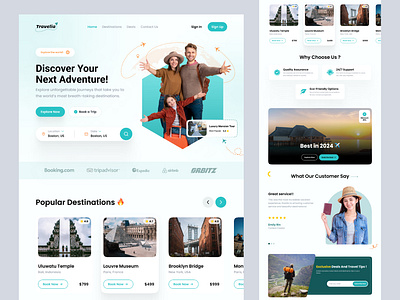 Travelia - Tarvel landing page designtrends landing page travel app travel landing page ui uidesign ux web design website design