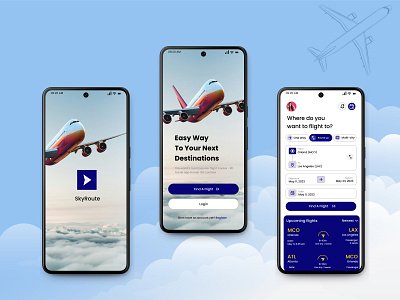 SkyRoute a Flight booking application design android design flight booking ui ui design ux