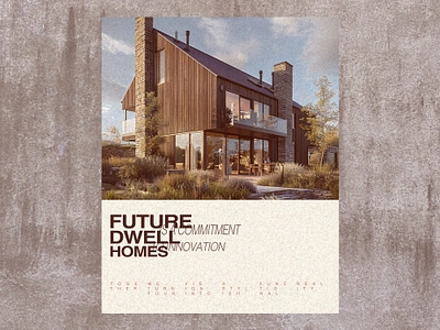 Future Dwell Homes poster: №2 design graphic design helvetica house minimalism modern poster red text ui webdesign