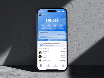 Mobile Banking Fintech App - Homepage Wallet Balance bank bank app banking cloud finance financial fintech fintech mobile app homepage ios ios app design mobile app mobile banking money product design transfer ui uiux ux withdraw