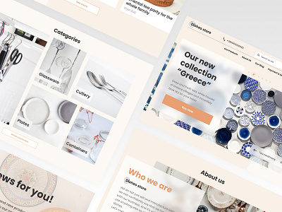 Dishes store branding design site ui ux web