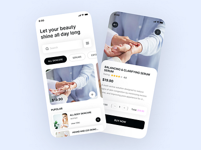 Beauty skincare mobail app beauty skincare designmobailapp figma mobailappdesign skincare ui uiuxdesign ux