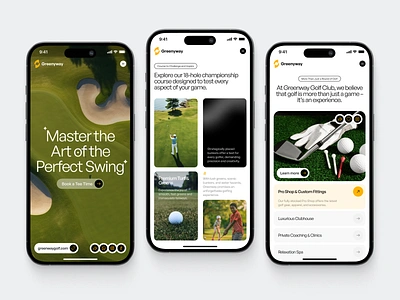 Golf Landing Page app clean design fireart game golf green responsive ui ux