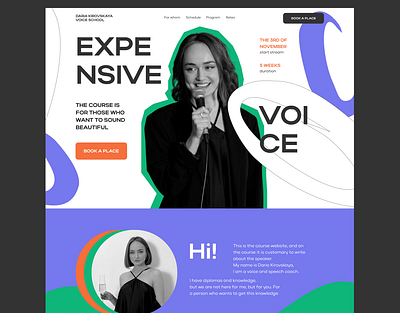 Design concept for voice and speech school design site ui ux web design website