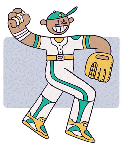 Infielder 2d baseball cartoon character character design illustration mlb sports