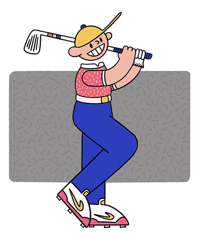 Golfer cartoon character character design golf golfer illustration mcilroy pga rory