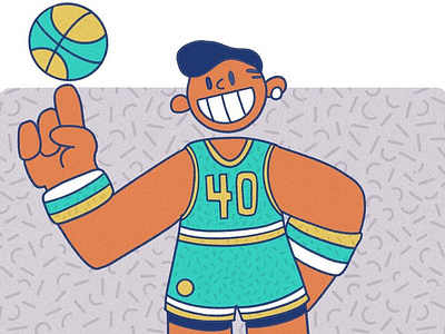 Reignman basketball cartoon character character design illustration nba shawn kemp sonics sports super sonics supersonics