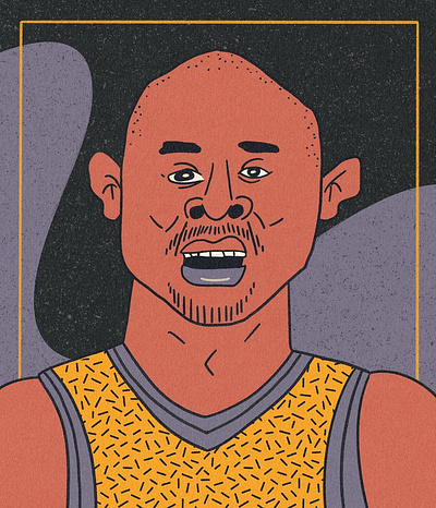 Kobe basketball bryant caricature character color illustration kobe lakers limited palette nba portrait sports