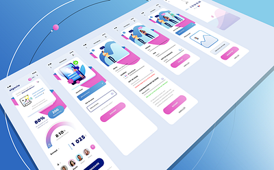 algovie App UIX app application android ios app design brand branding graphic design icon set icons print designer illustration illustrator ai light theme photoshop psd pink and blue send received user profile statistics curves graphics typo typography ui ux ui ux designer weekly review