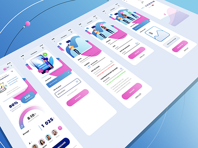 algovie App UIX app application android ios app design brand branding graphic design icon set icons print designer illustration illustrator ai light theme photoshop psd pink and blue send received user profile statistics curves graphics typo typography ui ux ui ux designer weekly review