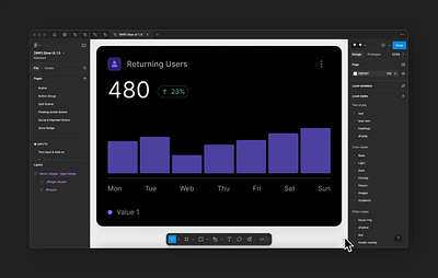 Made with Glow UI kit #10 — Flexible Side Panel component animation chart dark mode dark theme dashboard design system ui ui kit widget widgets