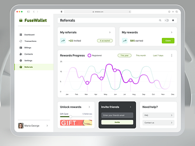 FuseWallet - Daily UI (Referrals) desktop design fintech product design saas ui ui design ux ux design