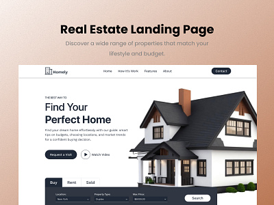 Real Estate Landing Page design figma landing page landing page design ui uiux