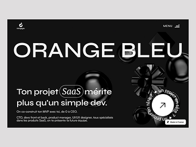 Orange Bleu Hero Design agency clean company design studio digital agency landing page design minimalist portfolio saas studio ui uiux ux web agency webdesign website design