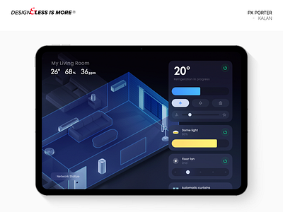 Smart home visual UI design with a sense of technology iot mobile phone smart home ui ux