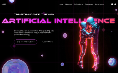 Artificial Intelligence - Hero Page artificialintelligence branding creativedirection design futuristicdesign hero ui ux uxuidesign webdesign