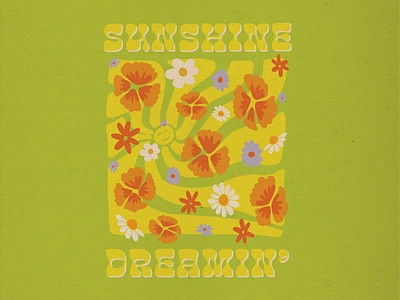 SUNSHINE DREAMIN' daisy dreamin flowers poppy retro sun sunshine