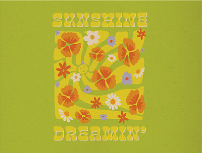 SUNSHINE DREAMIN' daisy dreamin flowers poppy retro sun sunshine