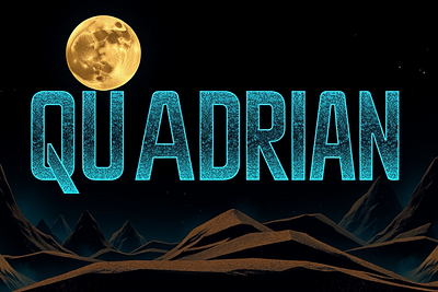 Quadrian -display font design font font sans serif graphic design illustration vector