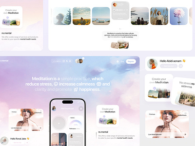 re.mental - Meditation Website diagnosis ehr health health care landing page meditation meditation platform mental mental health mental wellness mindfullness music meditation rehabilitation saas startup therapy treatment web design website design yoga