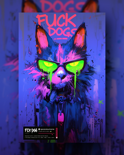 [FCK DGS 0096] ai branding cat daliy design illustration poster print