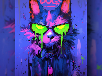 [FCK DGS 0096] ai branding cat daliy design illustration poster print