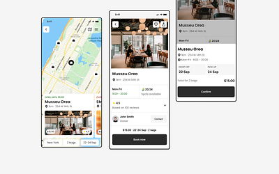 Luggage Storage App app design ui ux