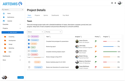 Project Task List by Team Member data table design design systems enterprise figma grid ui ui design uidesign uiux user inteface userexperiance userinterfacedesign uxdesign