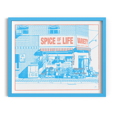 Spice of Life graphic design illustration print print making procreate risograph