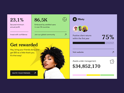 Minty ✳ Investment — Web UI branding clean data design graphic icons illustration logo minimal product design stats typography ui ux