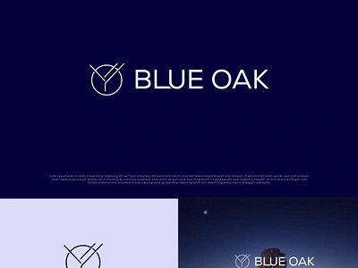 blue oak app branding creative logo design graphic design icon icon logo illustration line art logo logo minimal logo oak tree logo simple logo ui ux vector