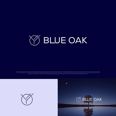 blue oak app branding creative logo design graphic design icon icon logo illustration line art logo logo minimal logo oak tree logo simple logo ui ux vector