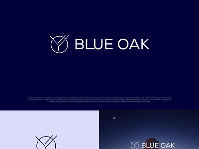 blue oak app branding creative logo design graphic design icon icon logo illustration line art logo logo minimal logo oak tree logo simple logo ui ux vector