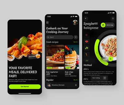 Food Delivery Mobile iOS App Design app design dark theme delivery app design food food delivery food delivery app interface ios mobile mobile app mobileapp product design tracking ui ui design uiux uiux design ux design