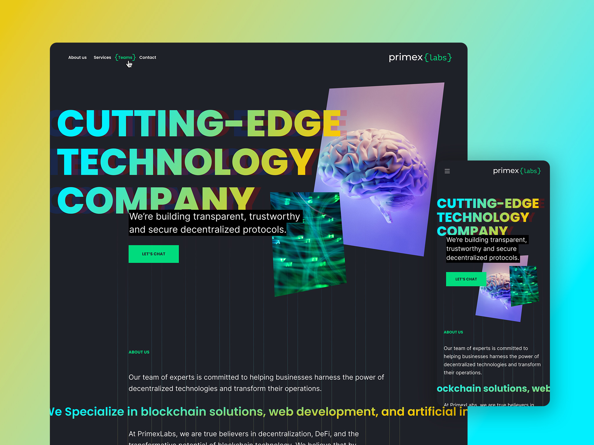 Landing Page Design - Primex Labs