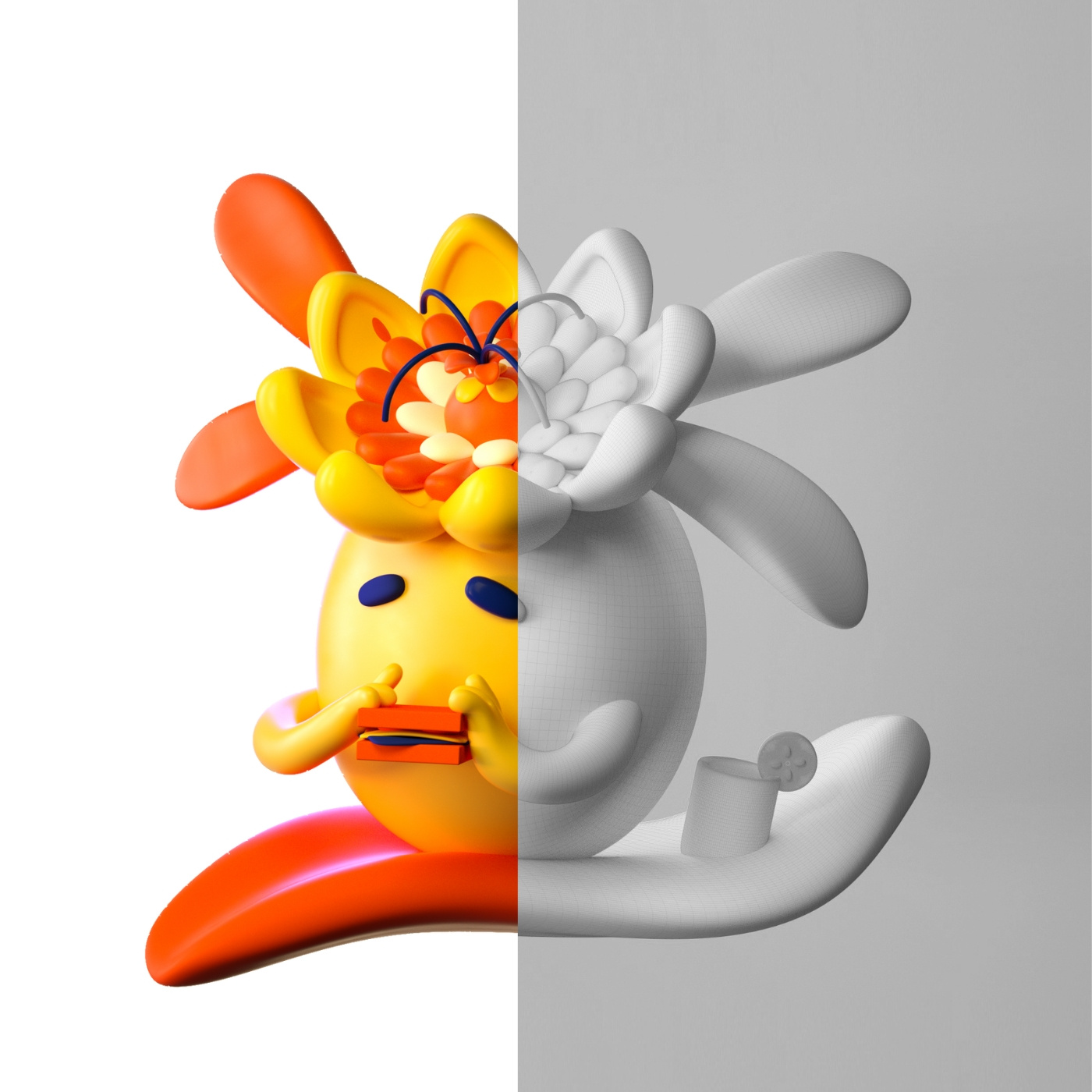 Passion Fruit 3D Modeling 3dmodeling blender characterdesign characxter colors design eating flowers modeling passion fruit plants