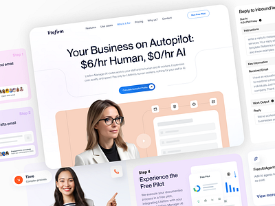 Website for an AI Business Product - Litefirm ai b2b design framer landing page saas ui ux webdesign