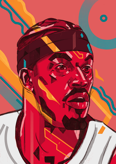 Jimmy Butler - Illustrated Portrait basketball character illustrated basketball illustrated nba illustration illustrator jimmy butler miami heat nba nba basketball nba illustrated nba illustrations people portrait portrait illustration procreate