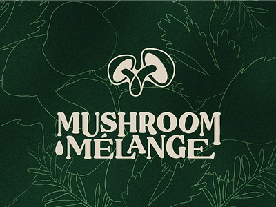 Mushroom Melange - mushroom based oils, tinctures and spices artisan bio drop food graphic design leaf lions main logo melange minimalist logo mushroom nature oil drop organic shiitake spice truffle