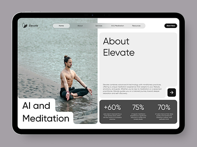 AI-Powered Meditation Web Design ai ai website branding design landing page logo meditation meditation app meditation web design meditation website meditation website design mobile app product design ui ui design uiux ux ux design web design website design