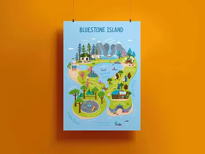 Illustrated Map for a Swimming School art artwork brand guidelines branding character design design design kit graphic design guidelines illustration logo logo design map design mascots school logo vector map whimsical design whimsical style