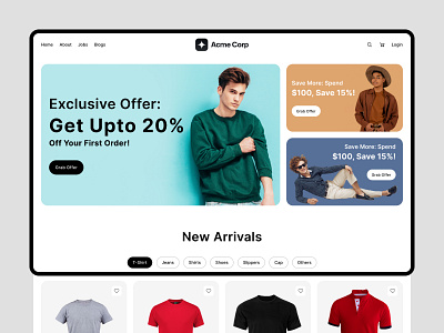 AcmeCorp Fashion Landing Page branding design graphic design minimal typography ui web website