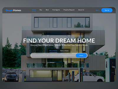 DreamHomes Landing Page Design agency agent apartement apartment app architecture design houses housing landing page properties property real estate real estate agency rent ui ui ux ux web web design