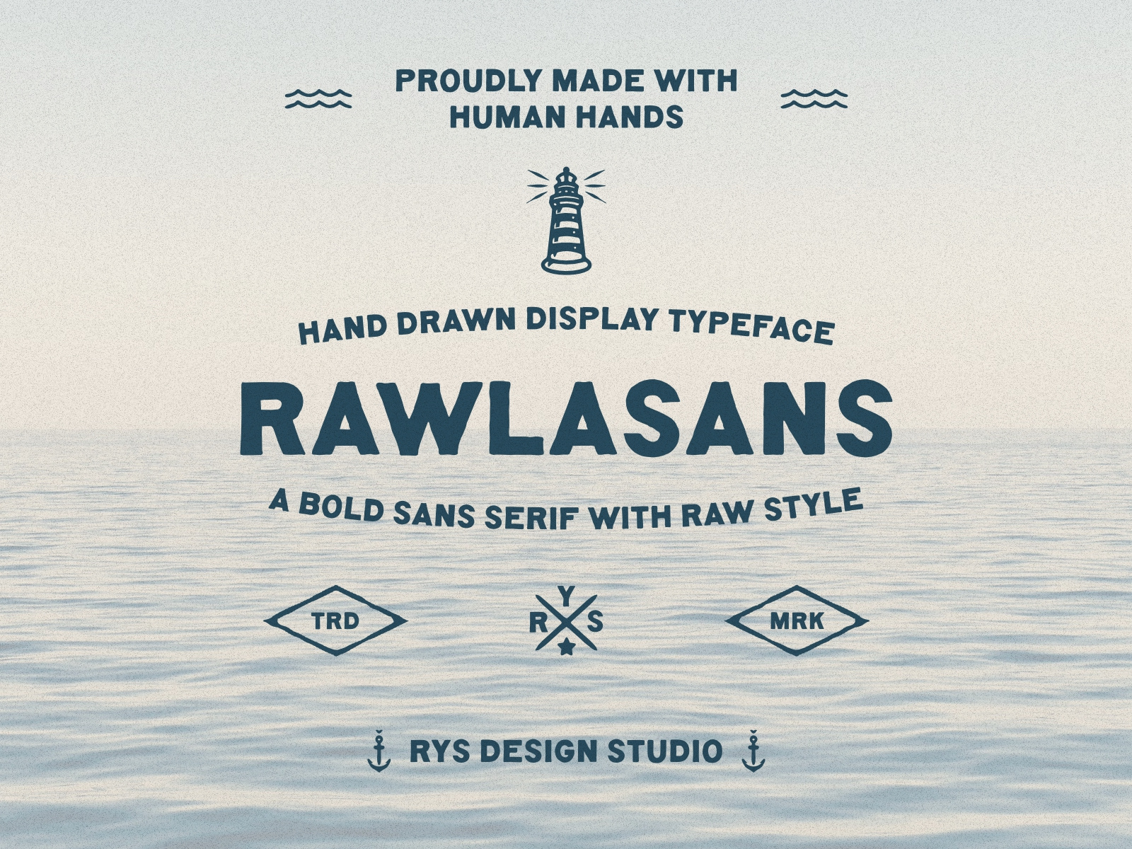 Rawlasans - A Handmade Font display font font hand crafted hand drawn hand made handdrawn font handmade font human hands logotype nautical raw rough style sans serif type design type foundry typeface typography vintage design vintage font