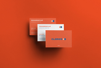 Business Card - Clarios arabic brand brand identity branding business card graphic design id card logo motion graphics orange visual brand