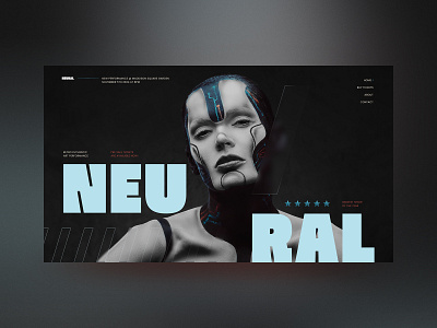 NEURAL - Hero design abstract branding design duotone experimental graphic design hero hero section homepage illustration layout ui ui design uidesign uiux web design